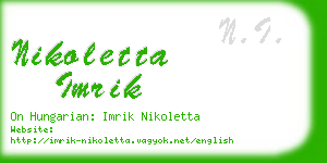 nikoletta imrik business card